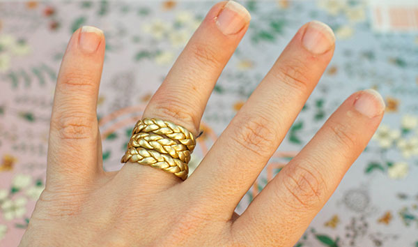3 braided gold ring