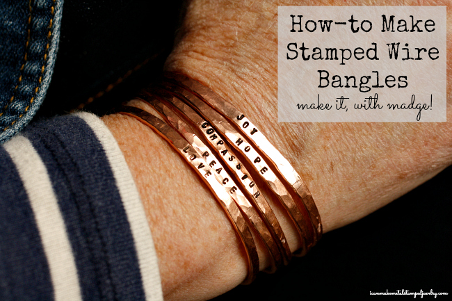 6 copper wire stamped bangles