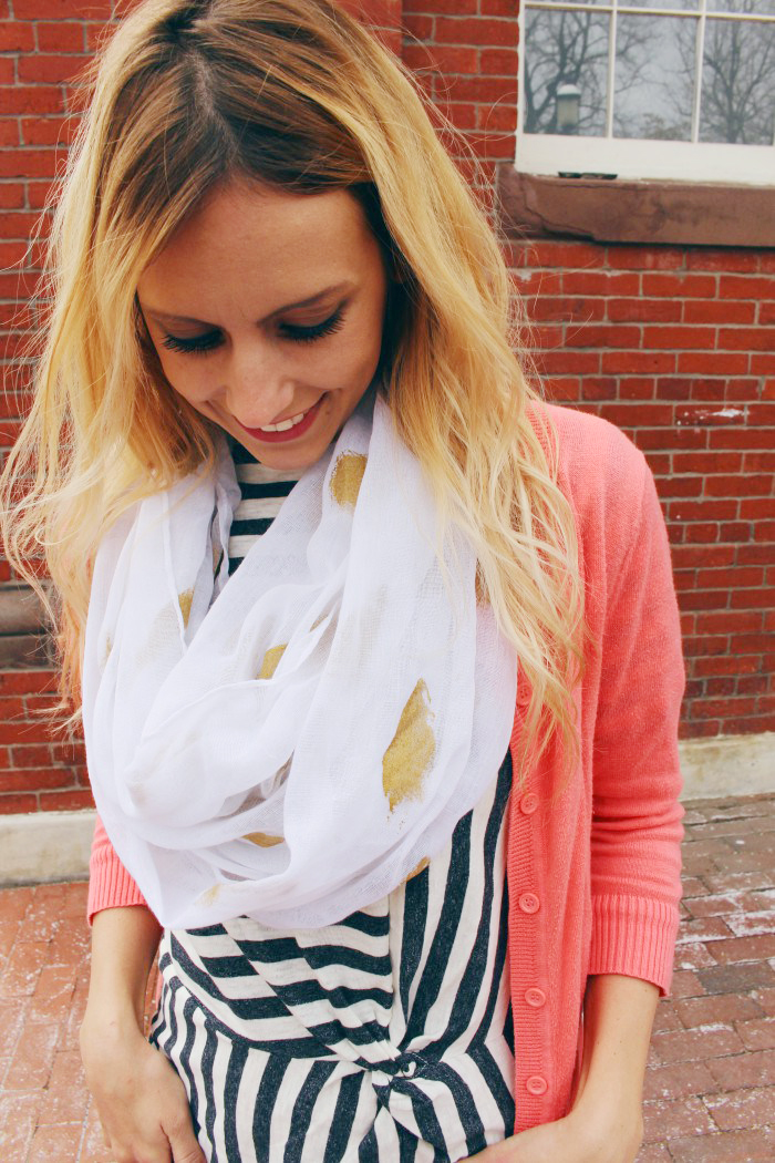 9 gold foil infinity scarf