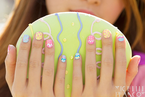 Bright easter egg nails