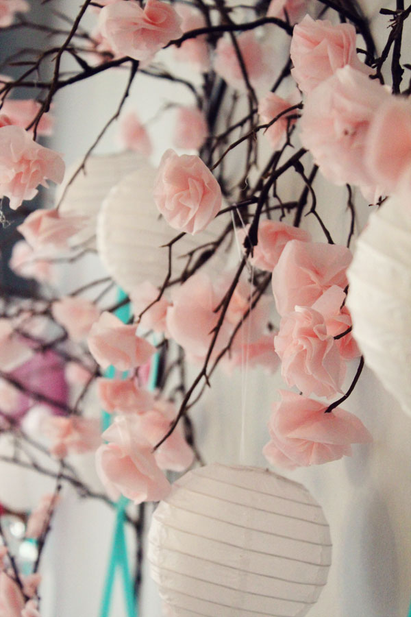 Flowered paper lanterns