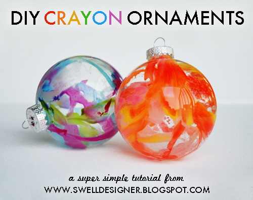 Crayon christmas ornaments