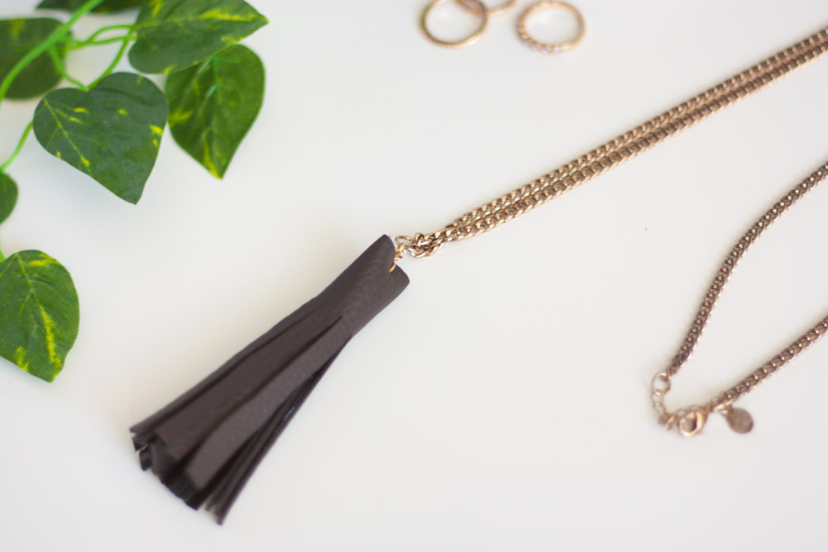 diy leather tassel necklace set2