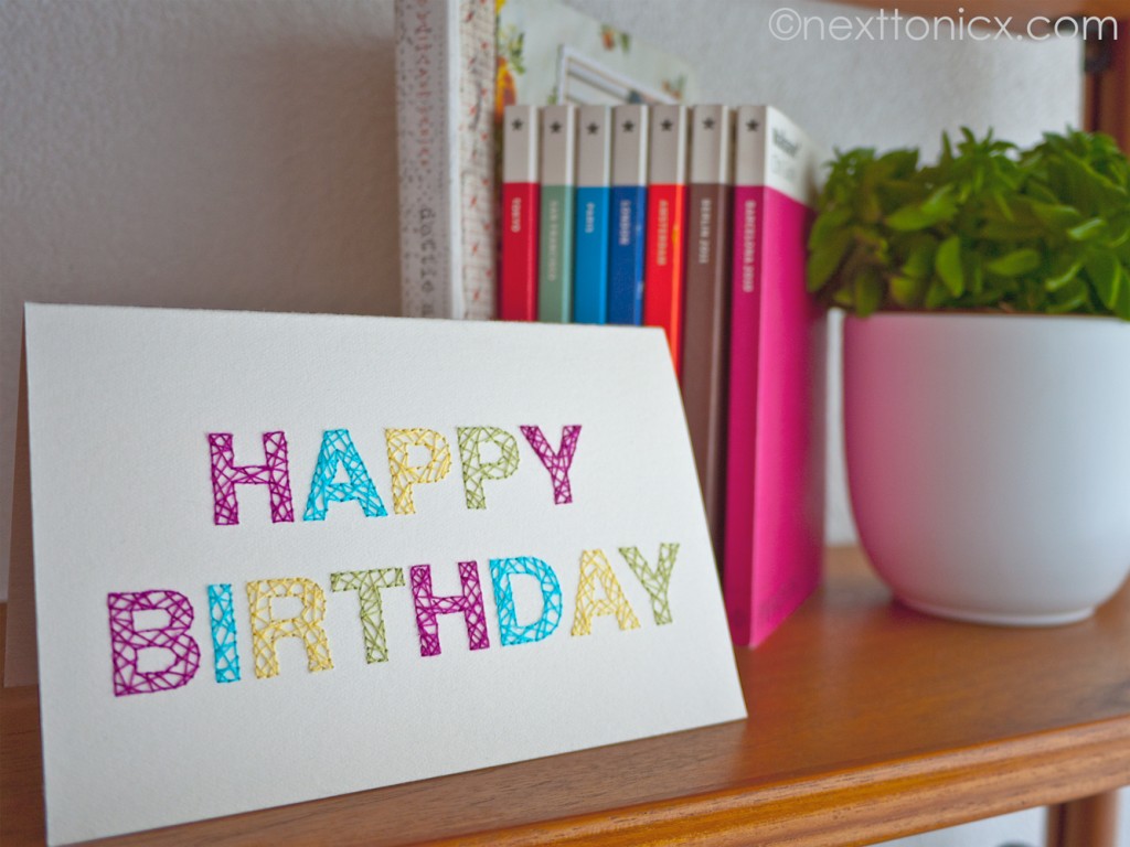28 embroidered birthday card