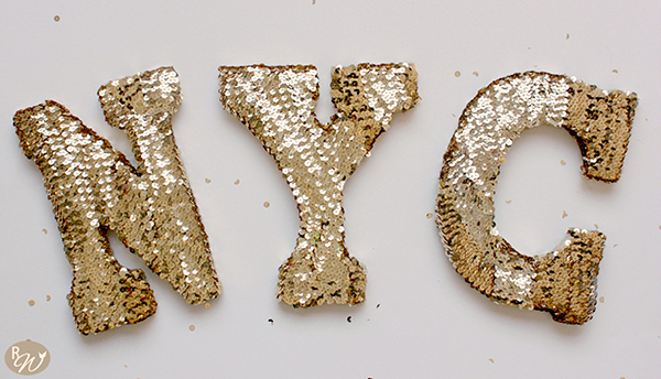 47 gold sequin letters