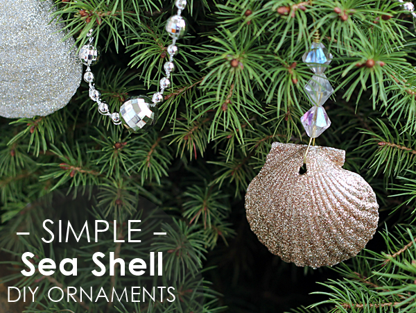 Glitter seashell ornaments