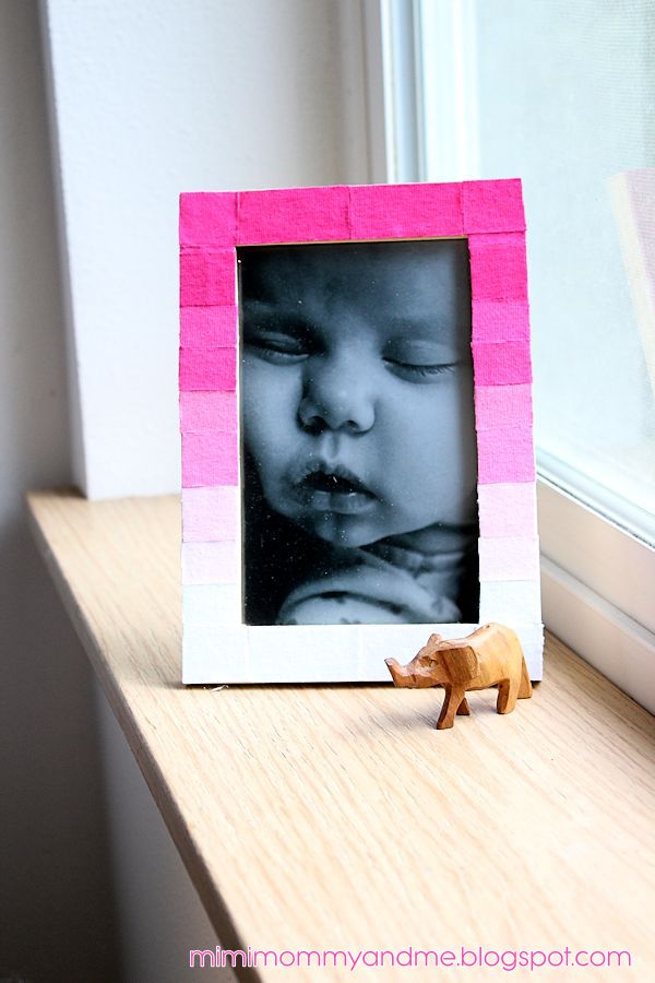 Ombre pink ikea picture frame craft 09