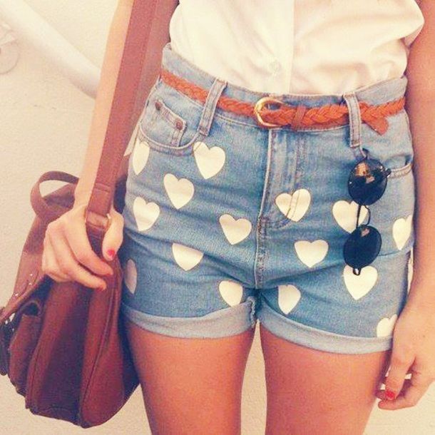 Painted heart shorts