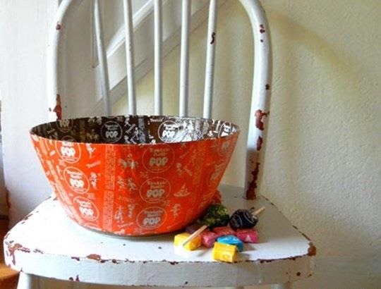 Candy wrapper bowl