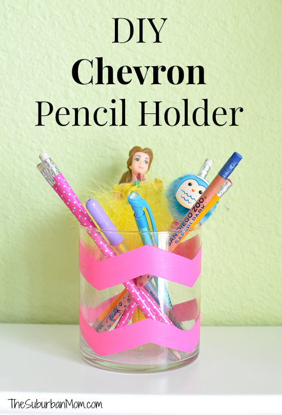 Chevron painted pencil holders