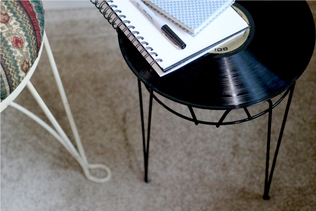 Diy record side table