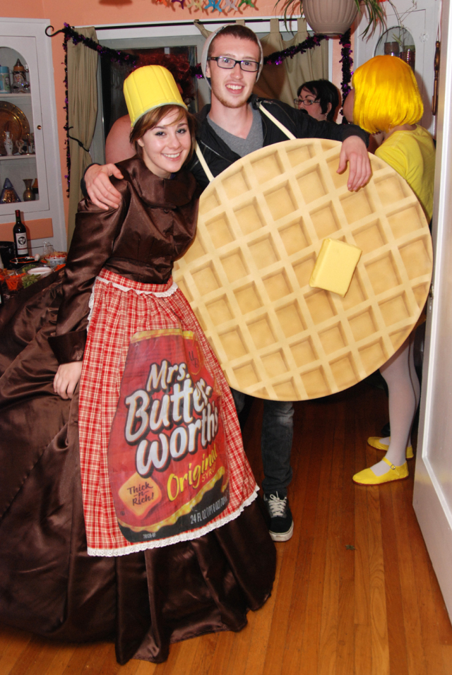 Diy waffle and syrup costume