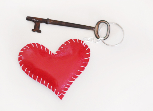 Heart pillow key chain