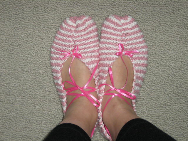 Knitted ballet slippers
