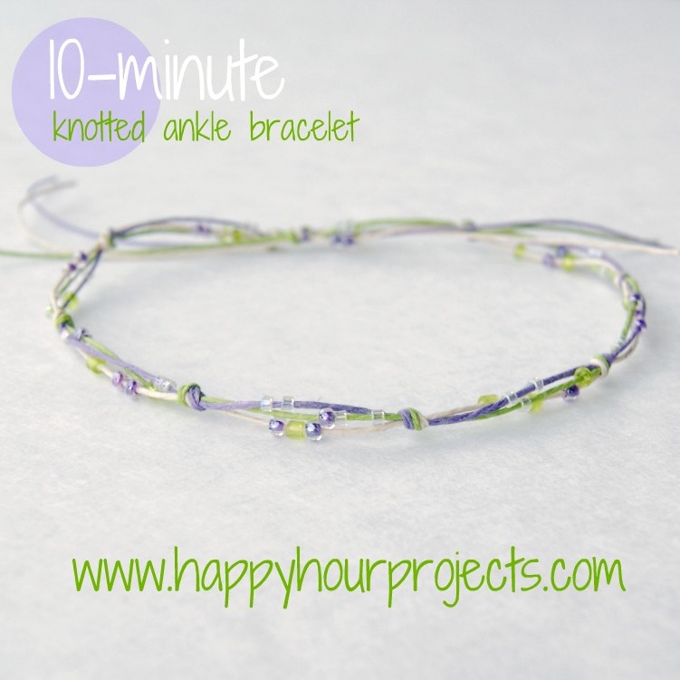 10 minute knotted ankle bracelet