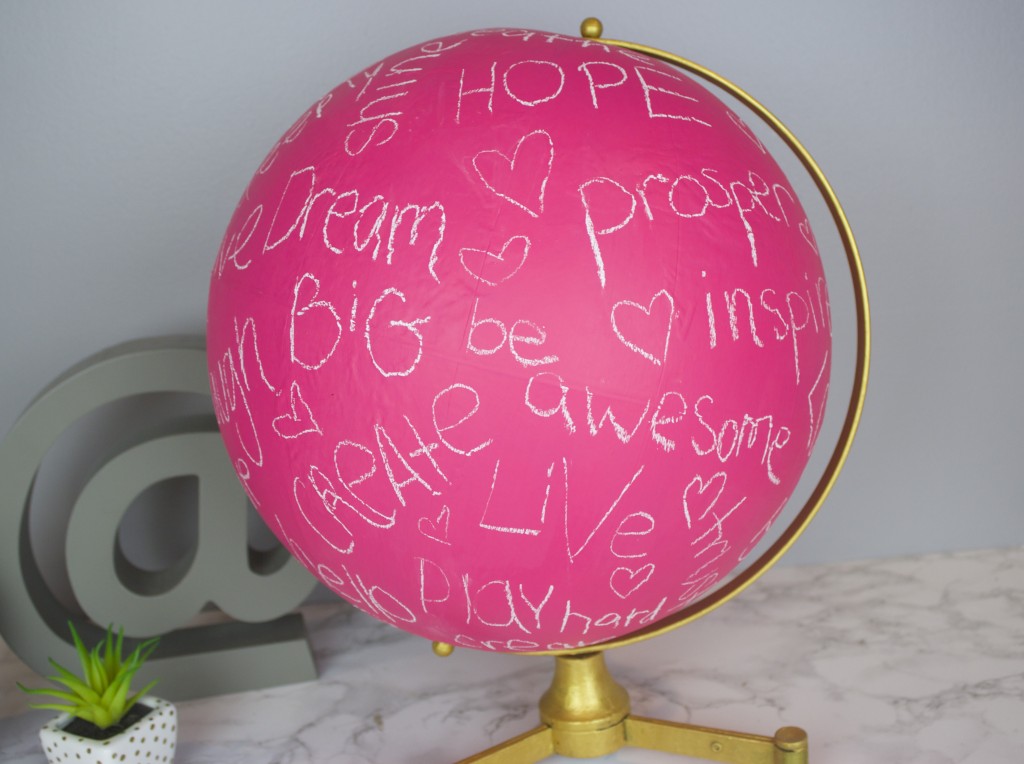 17 pink chalkboard globe