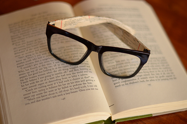 Book page glasses