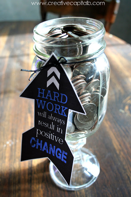 Change in a mason jar with printable