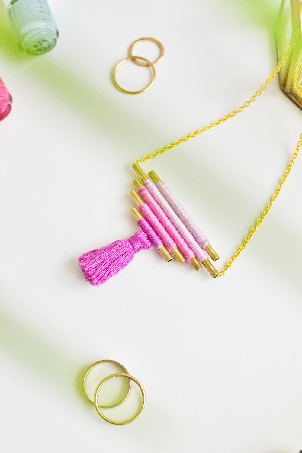 Diy ombre brass necklace 10