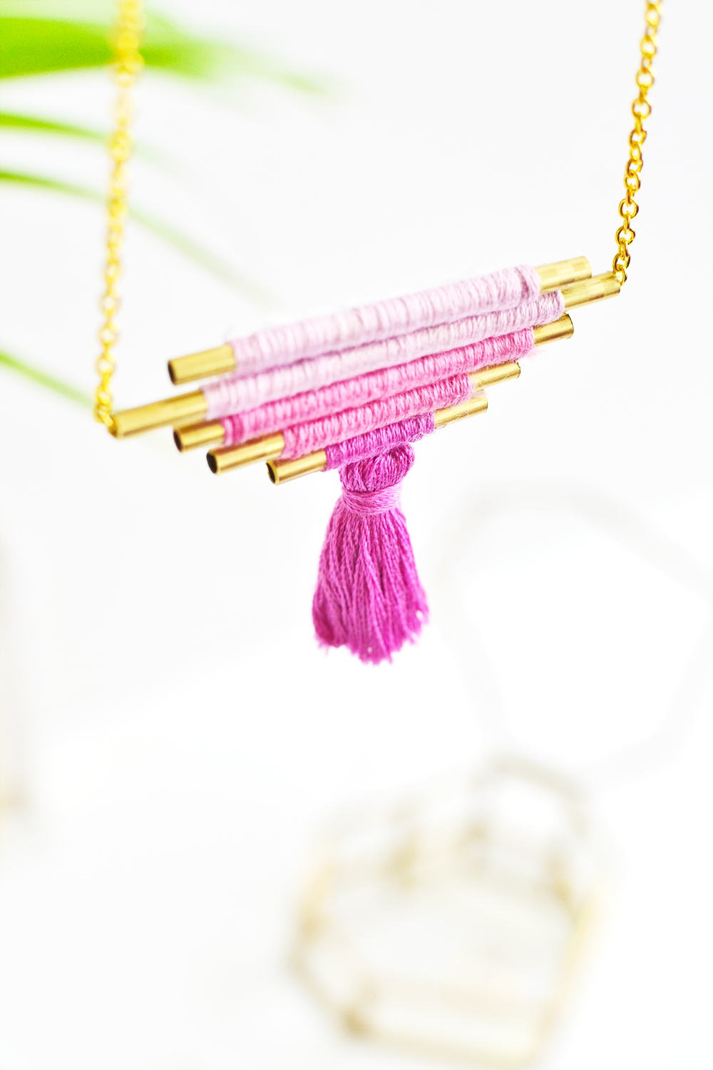 Diy ombre brass necklace 9