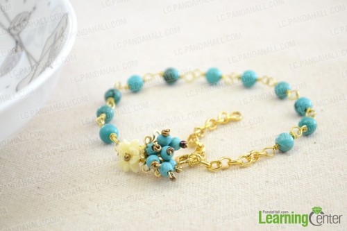 Turquoise and chain anklet