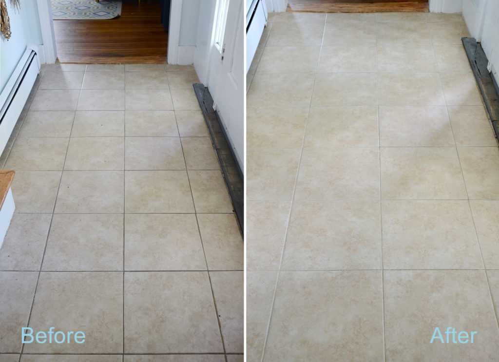 Diy grout cleaner before and after