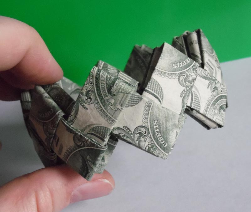 Money origami bracelet