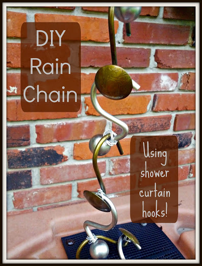 Rain chain shower curtain hooks