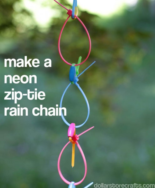 Zip tie rain chain