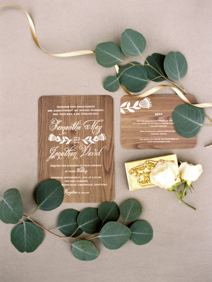 2 wood invitations