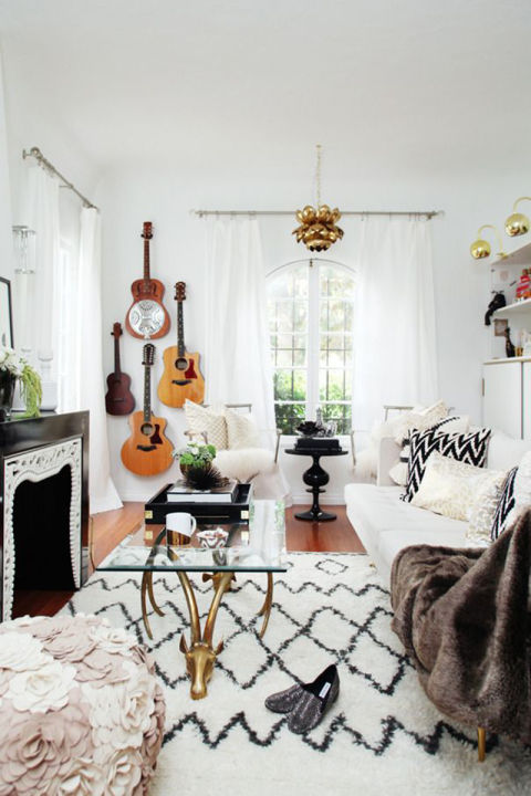 21 bohemian living room guitars patterns