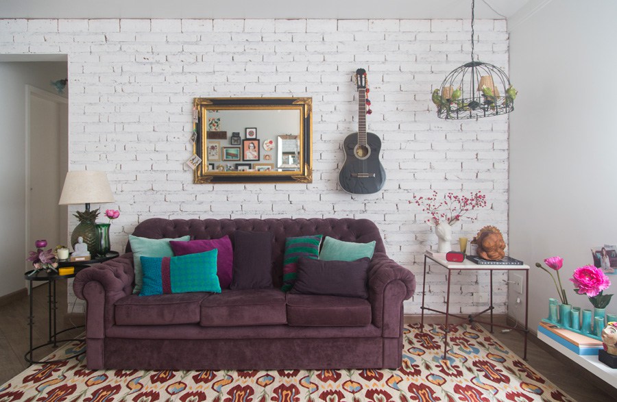 3 purple bohemian living space