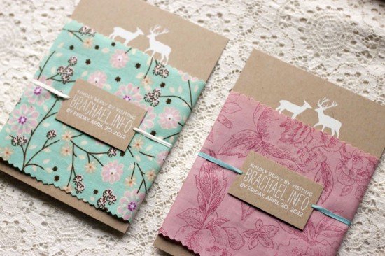 45 fabric wrapped invitations
