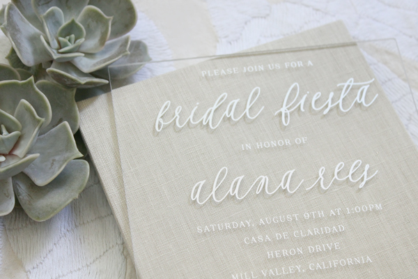 5 clear lucite invitations