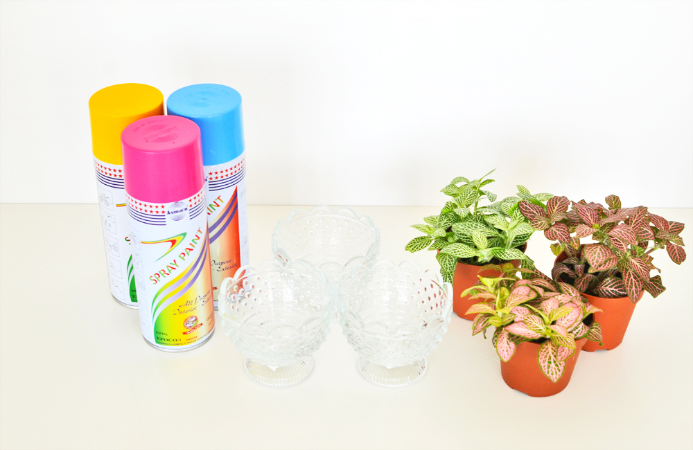 DIY Tealight candle holder planter materials DIY Colorful Votive Planters