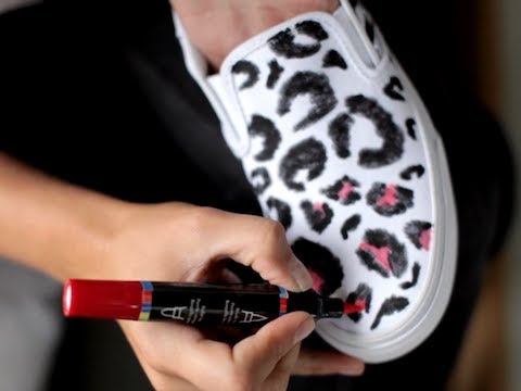 Diy leopard print canvas shoes