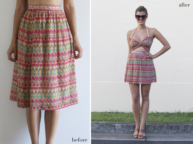 From skirt to cut out dress