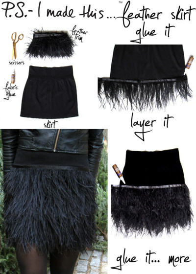 Fuzzy feathered skirt