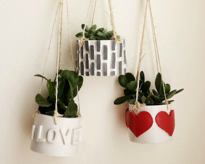 Hanging clay planter Fun Projects Made With Air Dry Clay