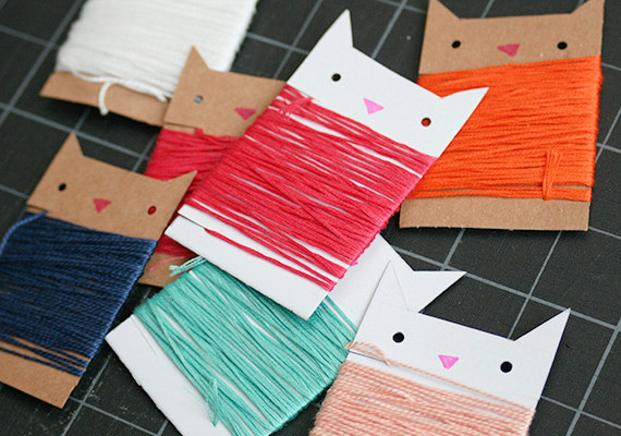 Kitty shaped thread organizers