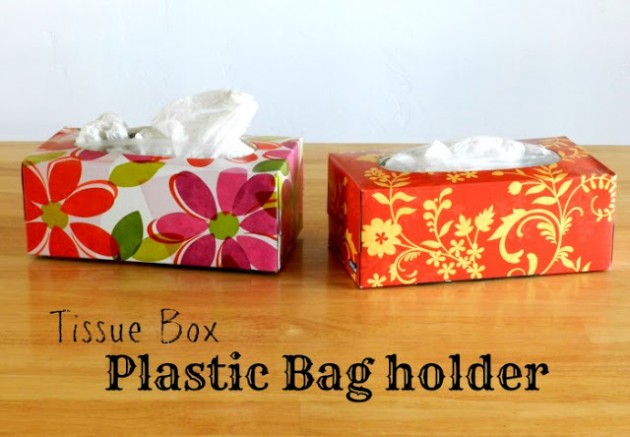 Kleenex box plastic bag storage