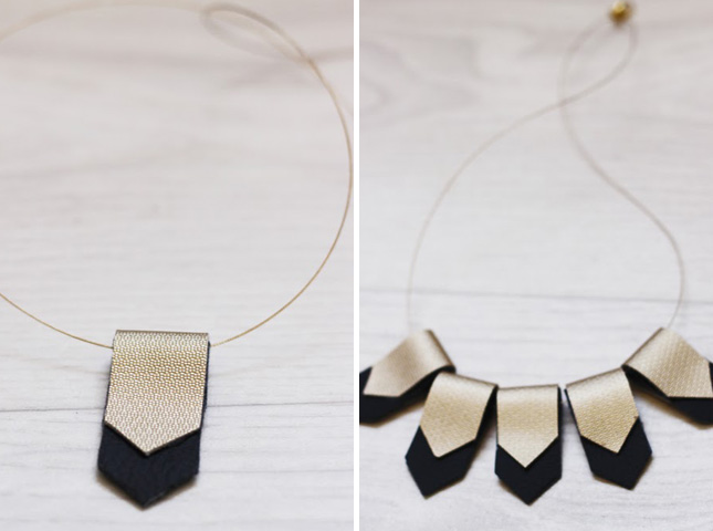 Looped leather necklace
