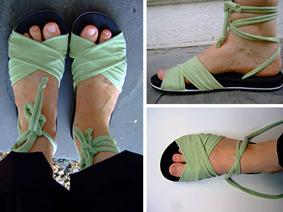 Sandals with ankle ties
