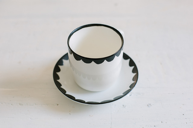 Scalloped cup and saucer