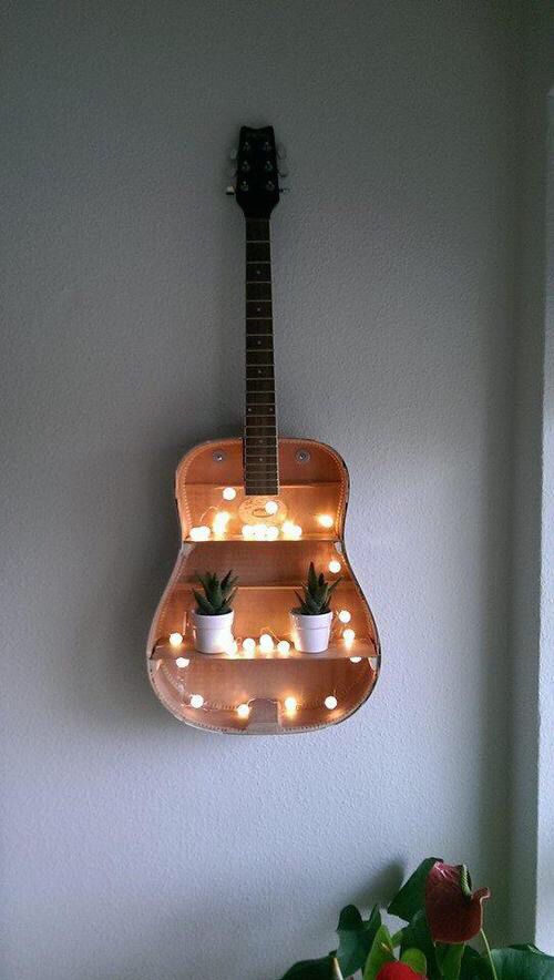 Guitar light shelf diy