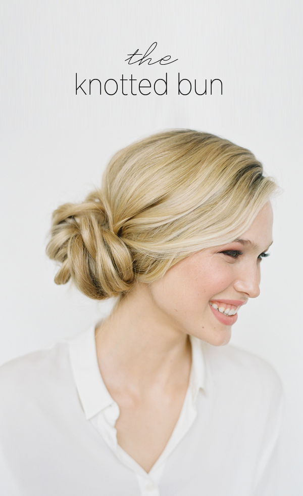 Knotted bun wedding hairstyles for long hair
