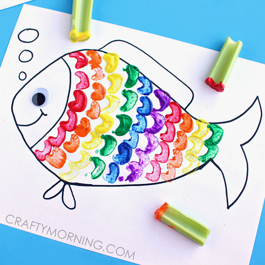 Celery stamped rainbow fish