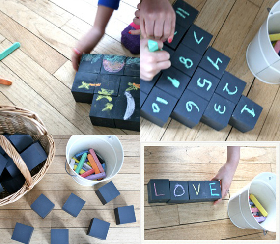 Customizable chalk toy blocks
