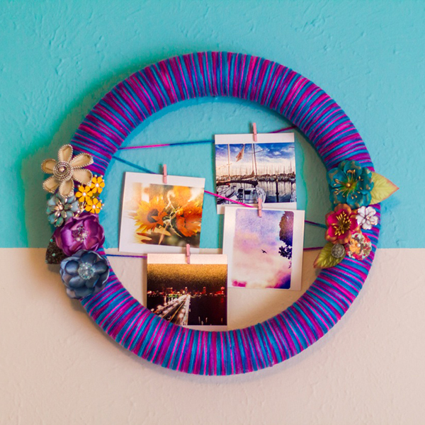DIY Instagram Photo Wreath Display 1 22 DIY Photo Displays For Every Corner of the House