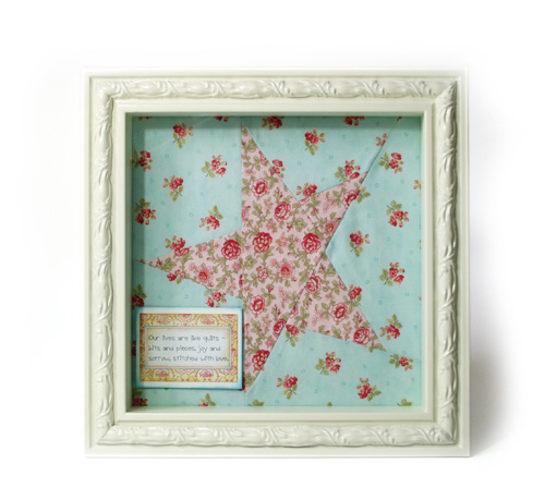 Fabric star and favourite quite Cute and Creative Shadow Box Ideas